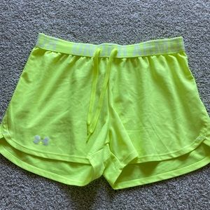 Neon Yellow Under Armor Shorts